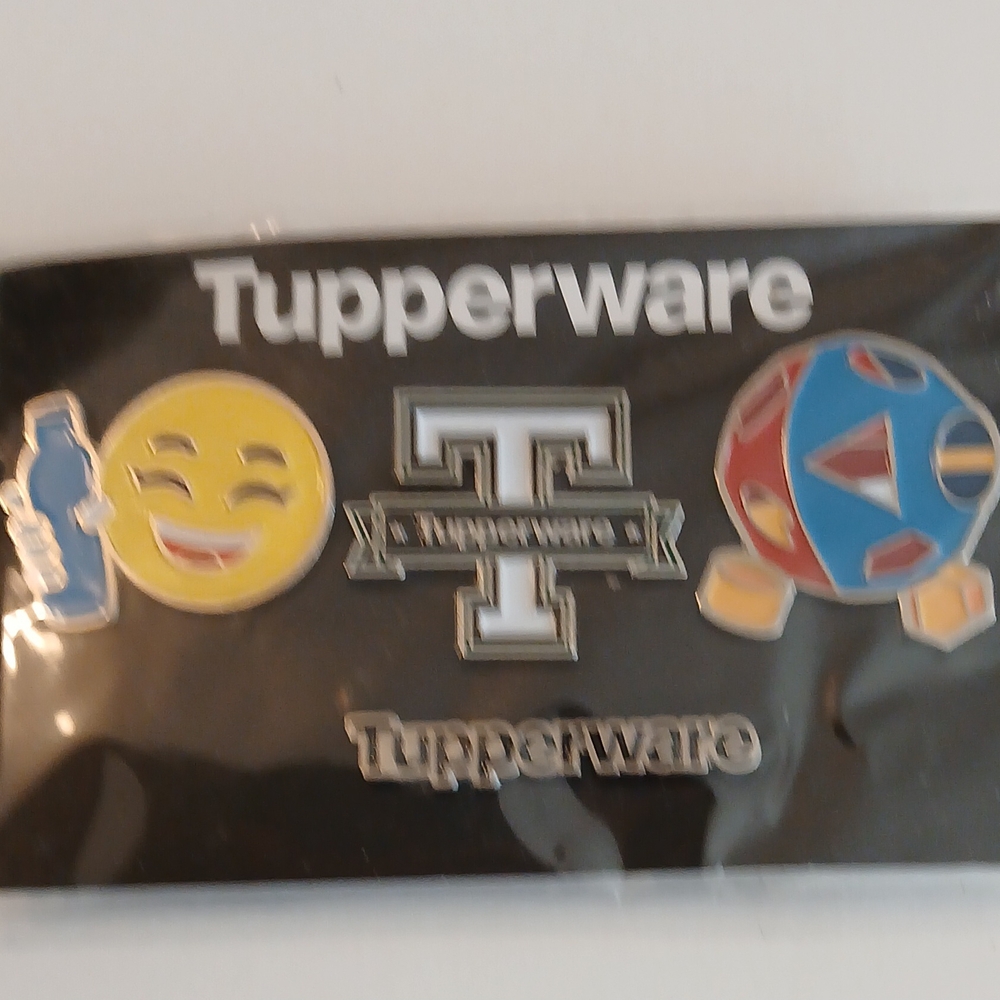 Tupperware Emoji and Logo Pin Set
